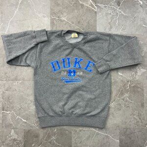 Vintage Duke Sweatshirt Mens Small Blue Devils Pullover Crewneck Made in USA